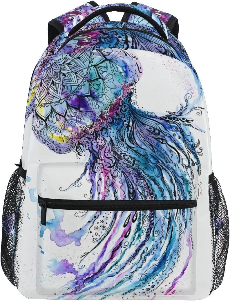 SUABO Ocean Jellyfish School Backpack Bookbag for Boys Girls Teens Casual Travel Bag Computer Laptop Daypack