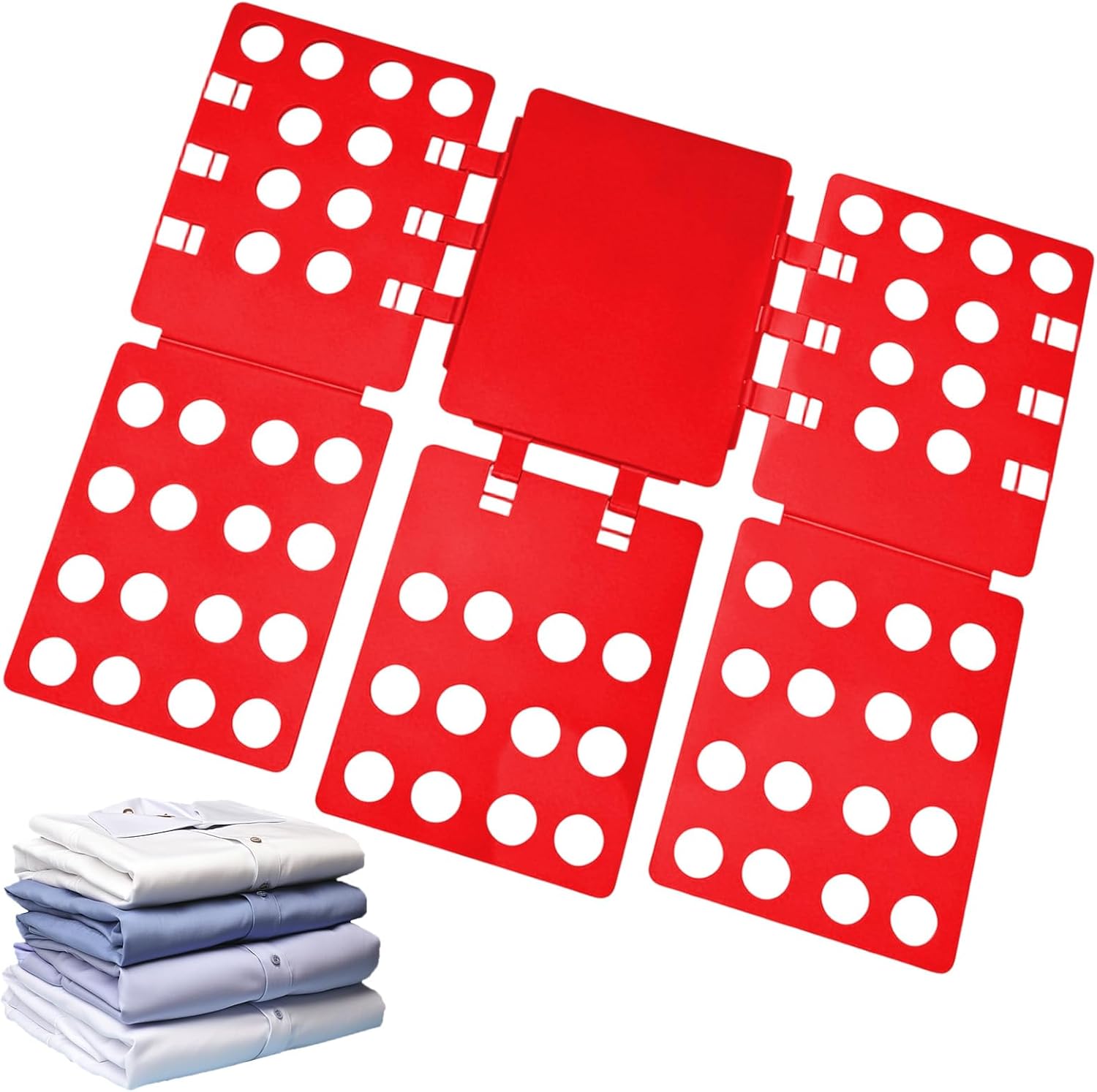 Shirt Folding Board, Clothes Folder Board, Fast Neat Folding Tool for Closet Organization (Red)