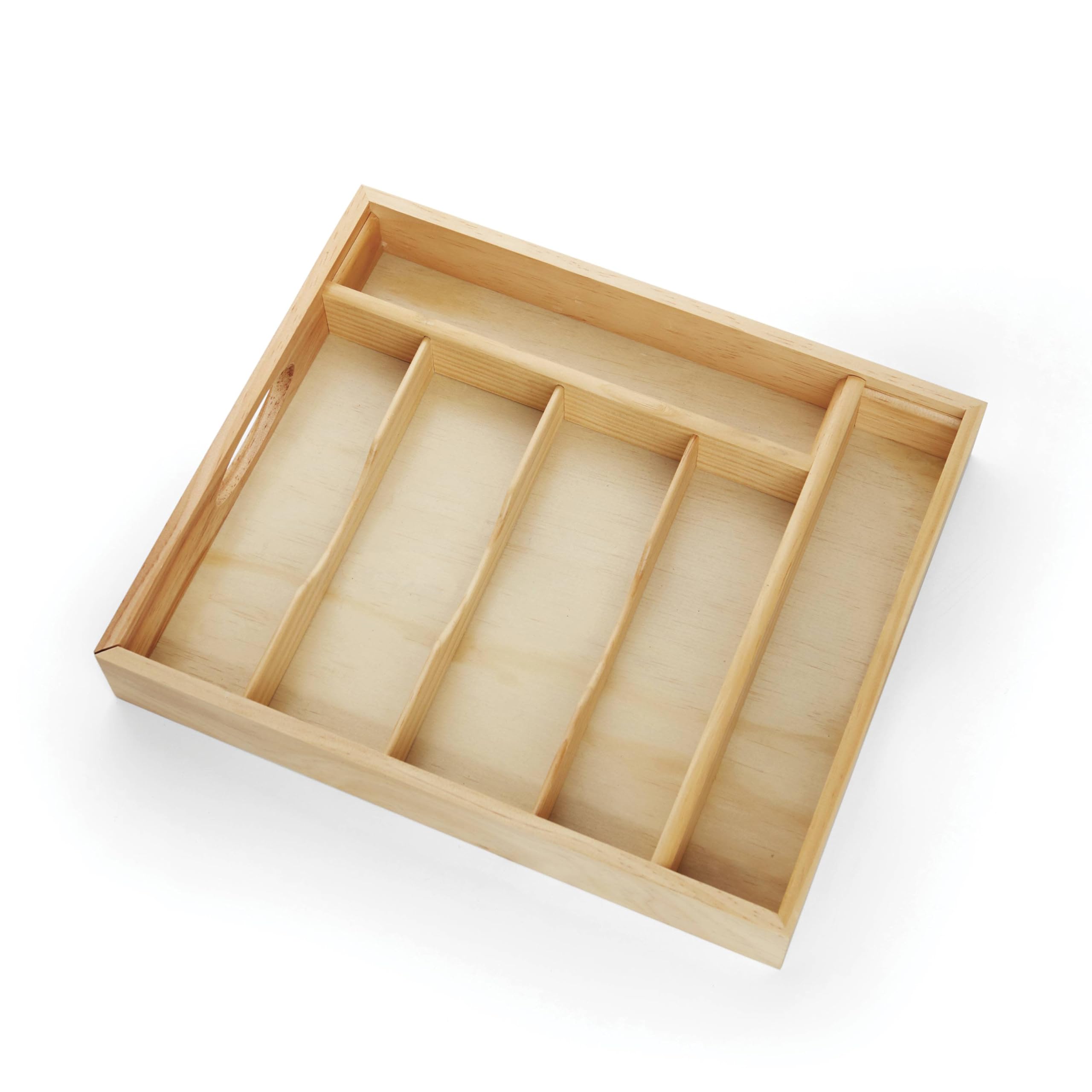 Cambridge Silversmiths Braylen Mirror - Juego de cubiertos de 62 piezas con juego de 2 piezas y bandeja de almacenamiento de roble