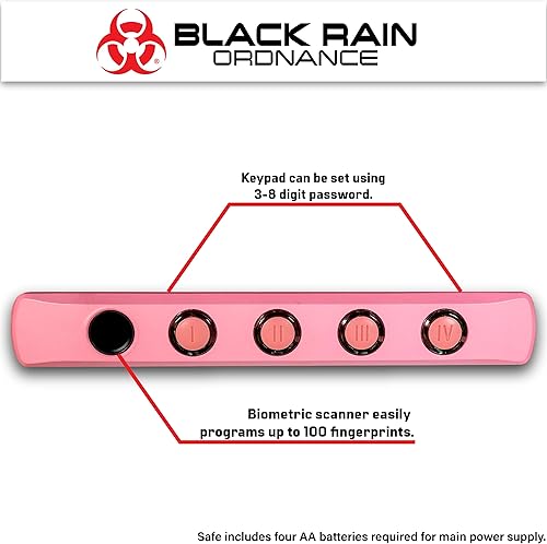 Miniatura 9 de Caja fuerte para armas de mano, con huella digital biométrica o bloqueo de teclado, caja de seguridad de acero endurecido para el hogar, mesita de