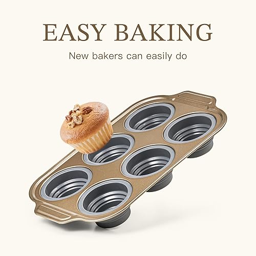 Miniatura 5 de Paquete de 2 moldes plegables de silicona para magdalenas con marco reforzado de metal, moldes de silicona antiadherentes para hornear, magdalenas