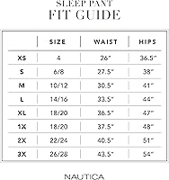 Vista 5 de Nautica Ropa de dormir de algodón para mujer, pantalones de pijama de punto de jersey (talla regular y grande)