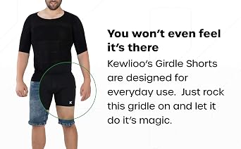 Kewlioo Men's Girdle Compression Shorts with Instant Slimming Effect & Breathable Fabric - High Waist Body Shaper Shorts