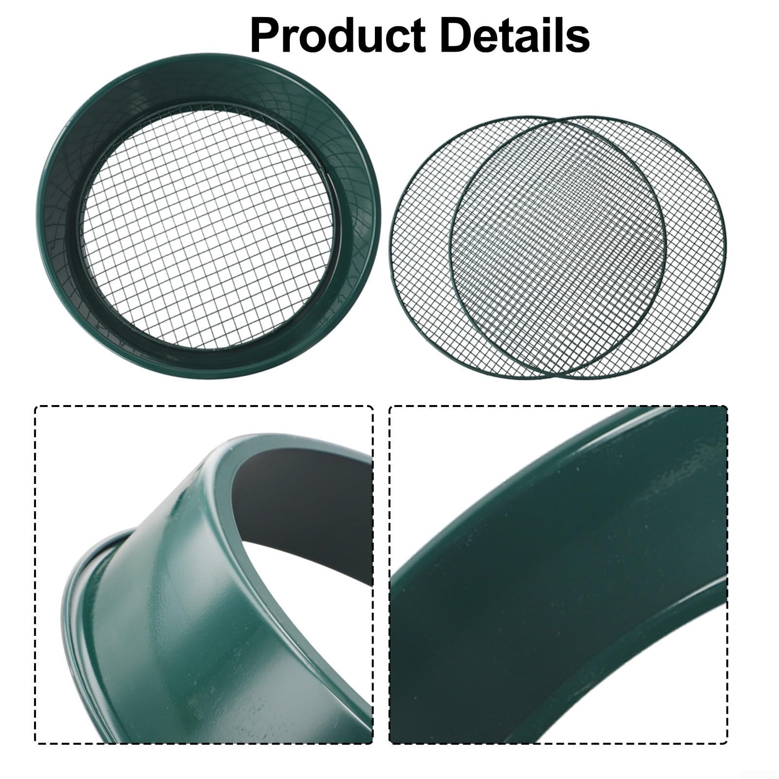 Tamiz de malla intercambiable para jardinería, tamaños de 12 mm, 9 mm, 6 mm para un fácil manejo y separación de desechos