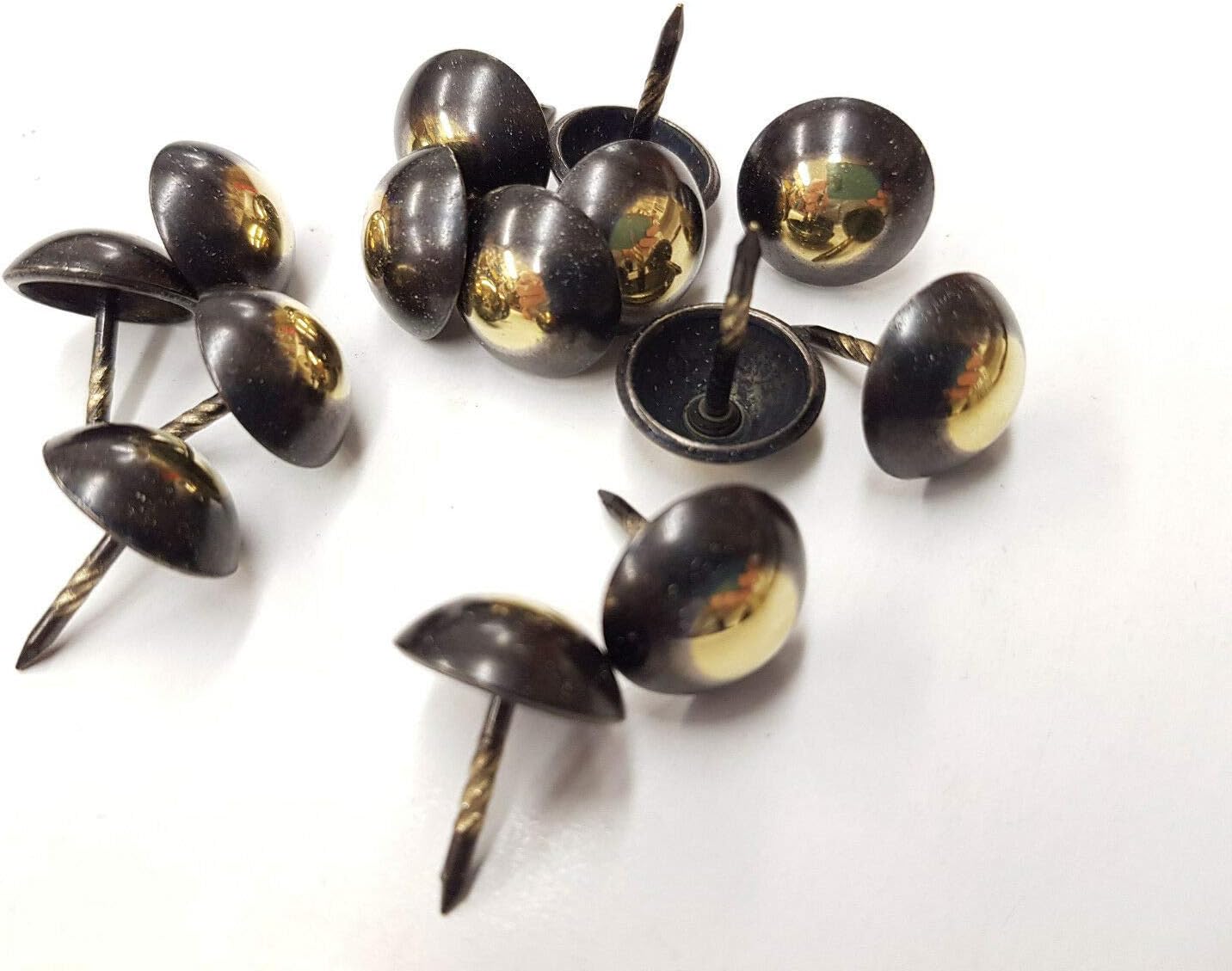 100 X UPHOLSTERY CRAFT NAILS/STUDS / TACKS/PINS - ANTIQUE BRONZE FREE P&P. Cheapest on Amazon