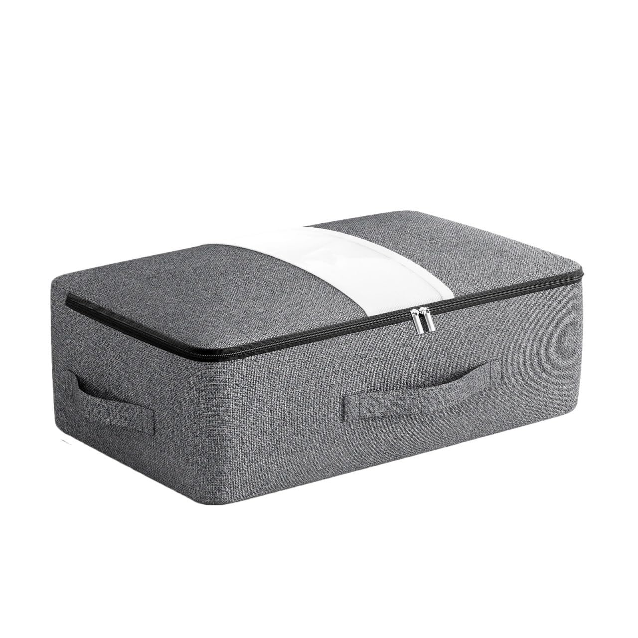FCfpxwtz Clothes Storage Bags, Underbed Clothing Storage Boxes Large Capacity With Handle and Window Multiple Sizes(S)