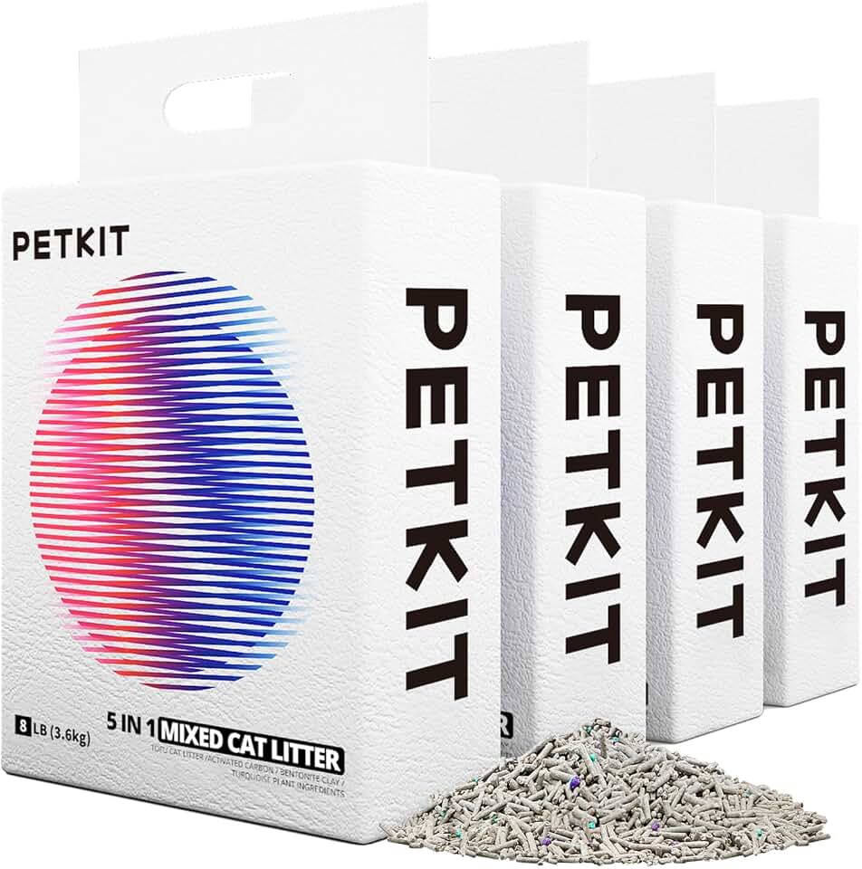 PETKIT Arena mixta 5 en 1, enjuagable, con carbón activado (4 bolsas)