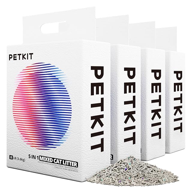 PETKIT Arena Mixta para Gatos 5 en 1, Enjuagable, Sin Olores, con Carbón Activado