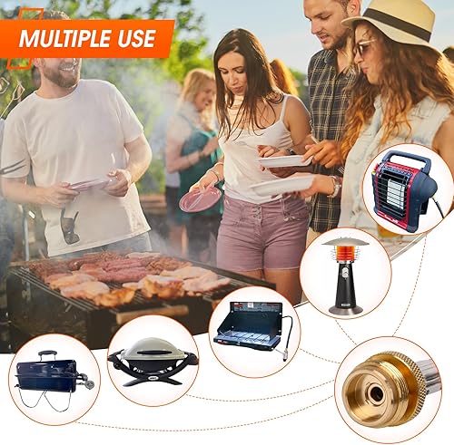 Miniatura 7 de Adaptador de manguera de propano de 12 pies de 1 libra a 20 libras, manguera adaptadora de propano de alta presión, adaptador de tanque de propano,