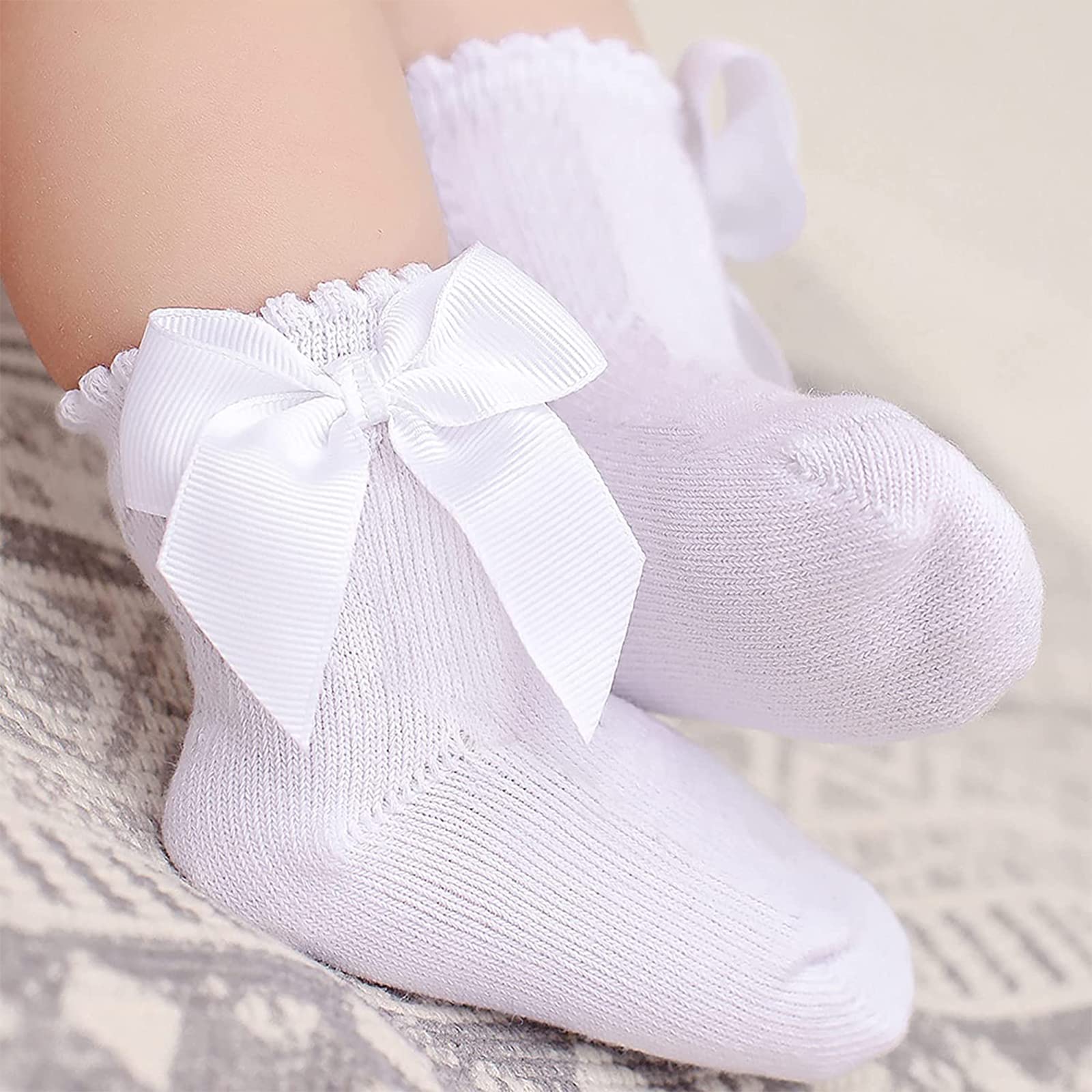 BQUBO Baby Ankle Sock Toddler Girl Dress Socks Baby Knit Cotton Infant Girls Socks 3