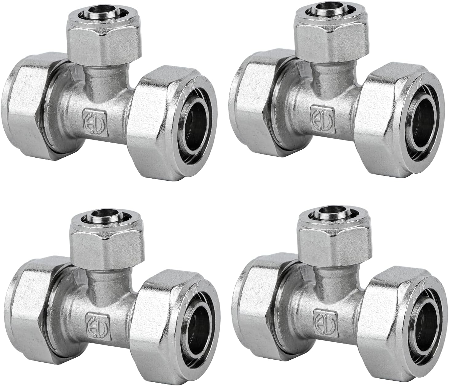 Fittings of metal 4pc-M8014 Reducing Tee fitting Compatible With RapidAir MaxLINE Compressed Air Piping 3/4" and 1/2" Air Tubing