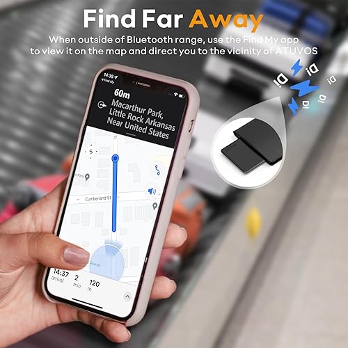 Miniatura 5 de ATUVOS Tarjeta de búsqueda de billetera ultrafina, localizador inteligente Bluetooth para teléfono, pasaporte, bolsas, funciona con Apple Find My