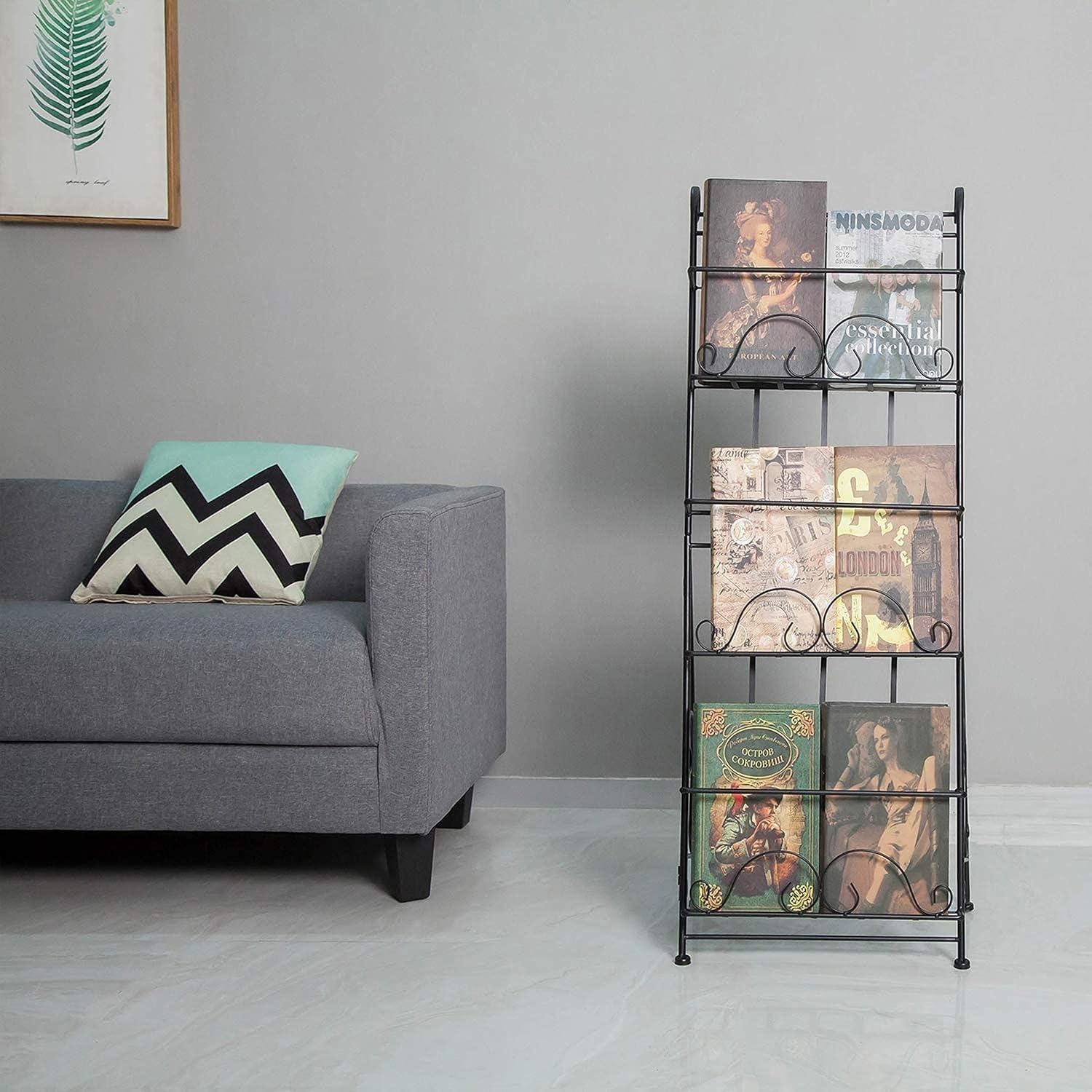 マガジンラッ カタログスタンド スチール製 3層 大容量 文学ディスプレ 実用なタイプ 北欧 おしゃれ 本 新聞ディス 待合室 学校