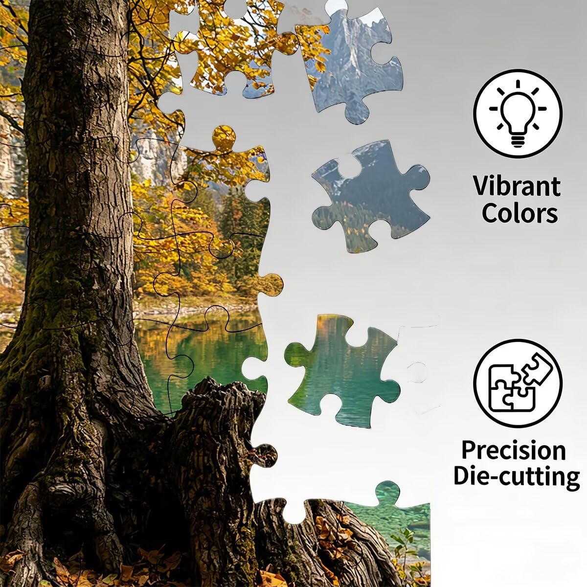 Puzzle 1500 elementów jesień, puzzle natura dla dorosłych, klasyczne puzzle gry edukacyjne do aktywności rodzinnej, najwyższej jakości drewniane puzzle z pudełkiem na prezent dla mężczyzny, prezent