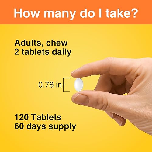 Miniatura 4 de TOLOUS 500 mg de vitamina C, 120 tabletas masticables, suministro para 60 días, suplemento para apoyo inmunológico, sin gluten, sabor a naranja