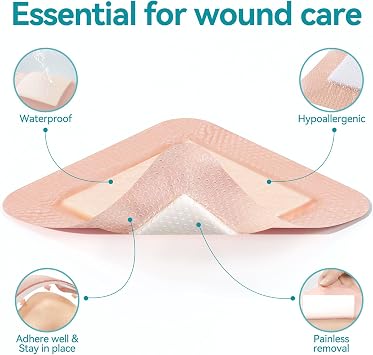 Dimora Silicone Foam Dressing Without Border & Ultra Soft Silicone Foam Dressing 4x4