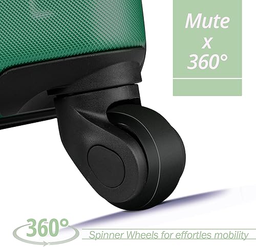 Miniatura 4 de Merax Juego de maletas de 3 piezas 202428, equipaje de mano con cerradura TSA expandible, maleta con ruedas giratorias, 2 piezas-verde