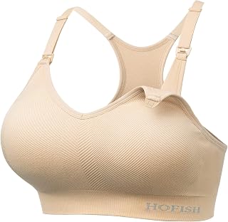 Support Nursing Bras for Breastfeeding Medium Impact Maternity & Nursing Sports Bra Seamless Racerback Pregnancy Bra