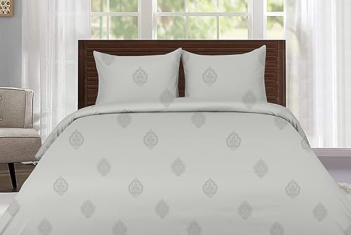 Miniatura 2 de Threadmill Juego de funda de edredón 100% algodón para tamaño Queen, con cierre de cremallera y fundas de almohada, fácil cuidado y transpirable,