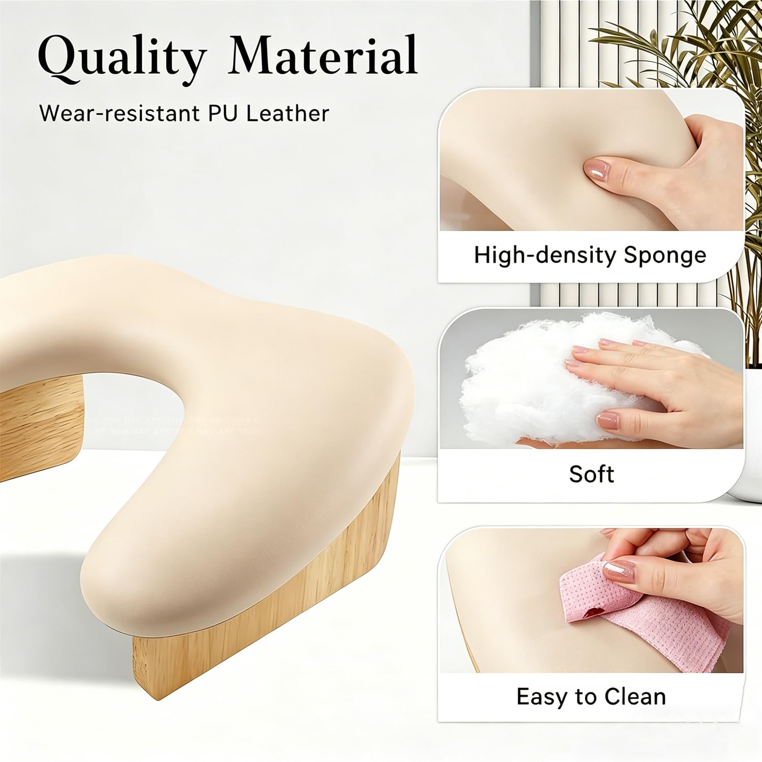 Poggiamano Per Unghie,Poggia Mani Per Unghie,Cuscino Mani Pieghevole Per Manicure, Poggia Mani In Pelle Pu, Design Ergonomico, Tavolo Da Manicure Pieghevole Per Salone Di Bellezza (milk tea color)