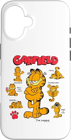حافظة Garfield Classic Multi Moods مع شعار/بصمة مخلب "The Legend" لهاتف iPhone 16