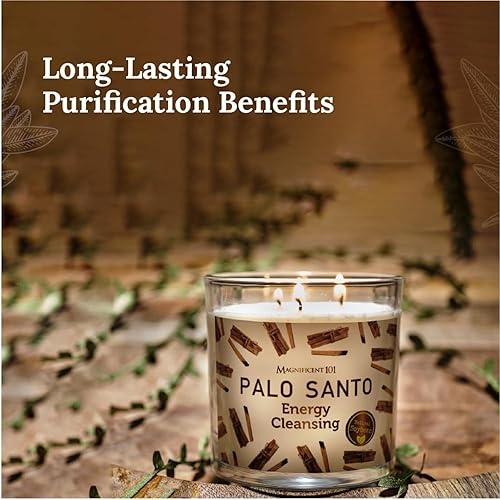 Miniatura 2 de Magnificent 101 Vela de aromaterapia perfumada de Palo Santo de larga duración, 14 onzas, 56 horas de combustión, hecha de cera de soja para