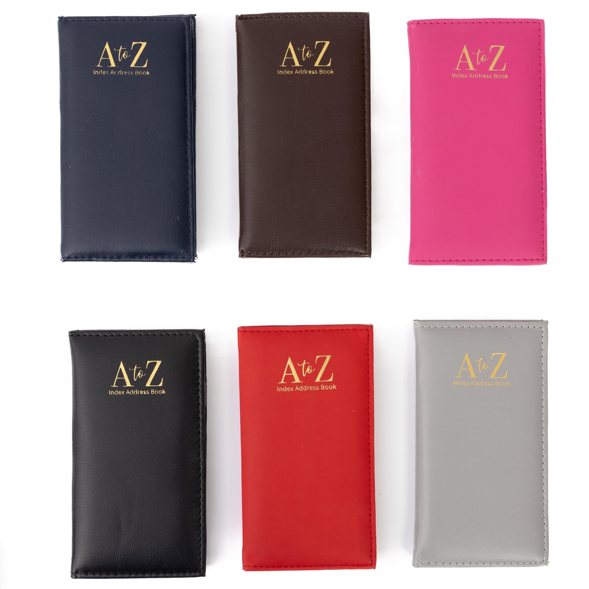 evelay A-Z Index Slim Padded Address Book Alphabetical Tabs Compact Contact Organiser with Stylish Soft Touch Cover (Navy)