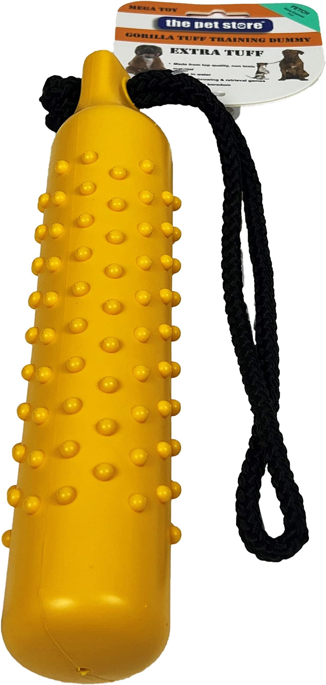 The Pet Store The Gorilla Tuff Floating Training Dummy for Throwing and Retrieval Games on land and in Water, Healthy Exercise for your Dog, Emperor Yellow