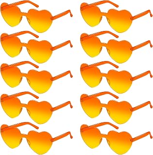 articulo SelfTek Gafas Corazón, 10 Pares Gafas De Sol Divertidas, Gafa Carnaval Divertidas Sin Bordes, Hippy Gafa De Corazon para Fiestas, Carnaval, Cumpleaños, Fotos