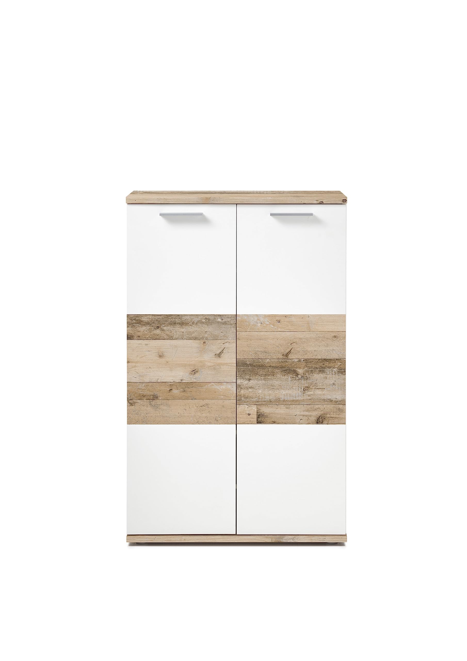 AVANTI TRENDSTORE Policoro - Scarpiera con 2 ante e 5 ripiani nel colore bianco/marrone chiaro. Disponibile anche piú grande. Dimensioni: LAP 77x120x38 cm