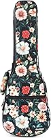 Vista 13 de CloudMusic Funda para ukelele - Mochila acolchada para concierto de 23 pulgadas (concierto, flores coloridas en negro)