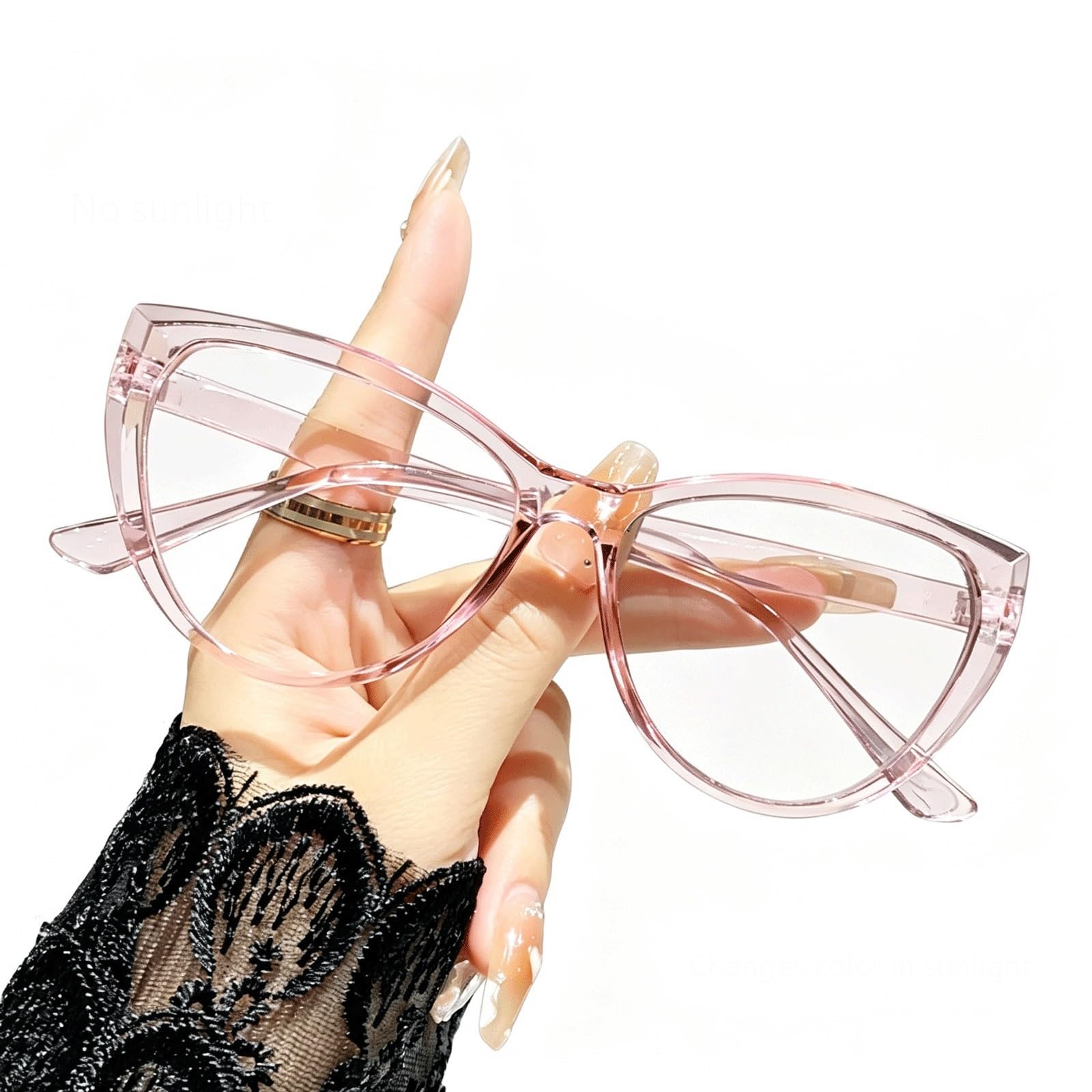 KLJUddGY Photochromic Eyewear Frames Spectacles for Computer Glasses Non Prescription Eyeglasses Full Rim Reading Glasses Triangular(Lila)