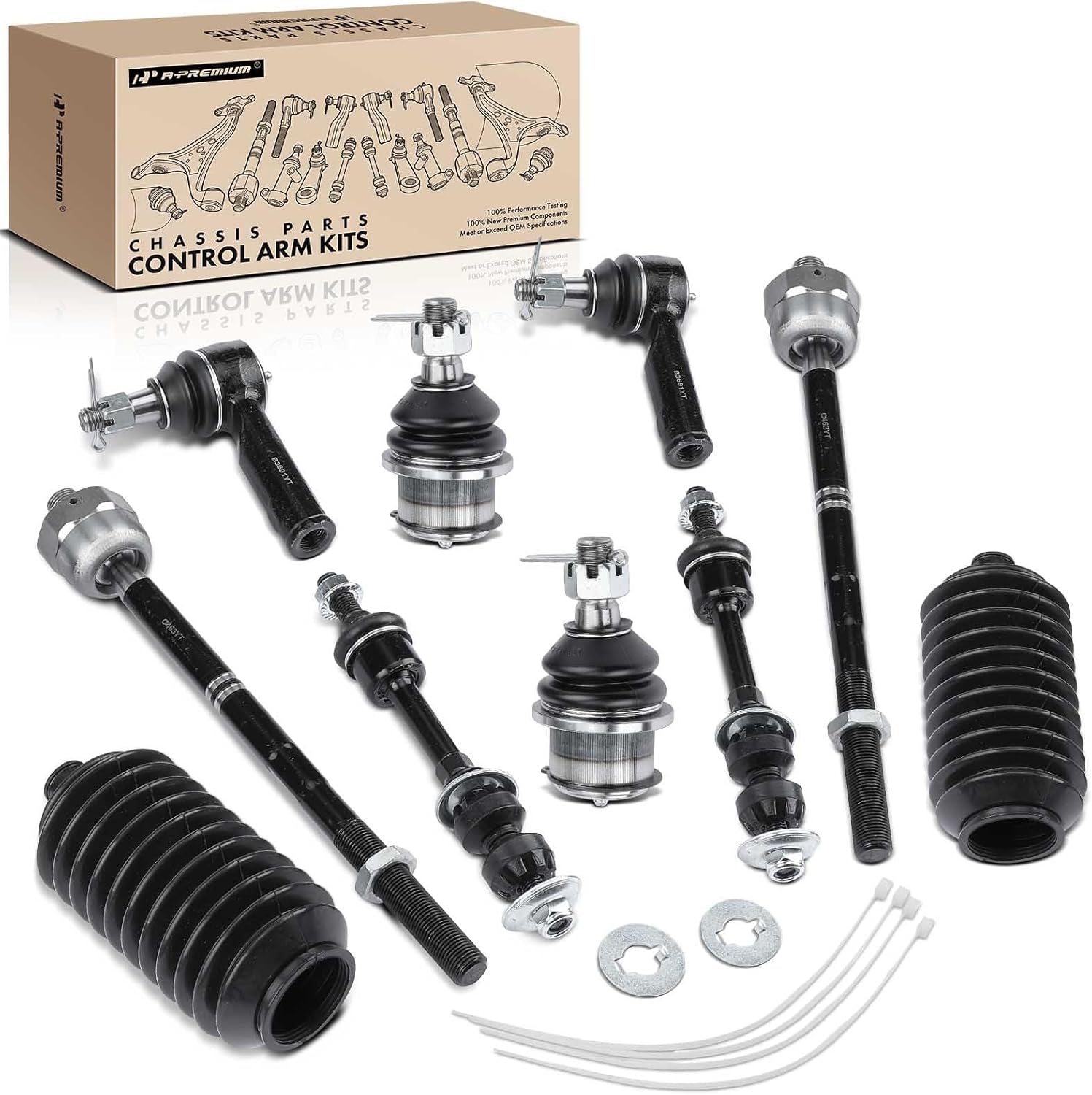 A-Premium Set of 10, Front Sway Bar Link, Lower Ball Joint, Inner Outer Tie Rod End, Compatible with Ford F-150 2005-2006, RWD or 4WD