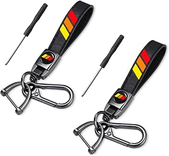 YOSRTER 2PCs Leather Keychain for Toyota Tacoma 4Runner Tundra TRD Camry Rav4 Aluminium alloy Key Chain with key Ring