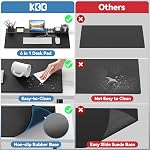 KDD Pad à clé de souris avec ensemble d'organisateur magnétique, 6 en 1 Tapis de bureau avec accessoires de rangement DIY Caractéristiques pour le support de téléphone / tablette / support de cup / carte / support Pen / gestion de câble pour les accessoires de bureau