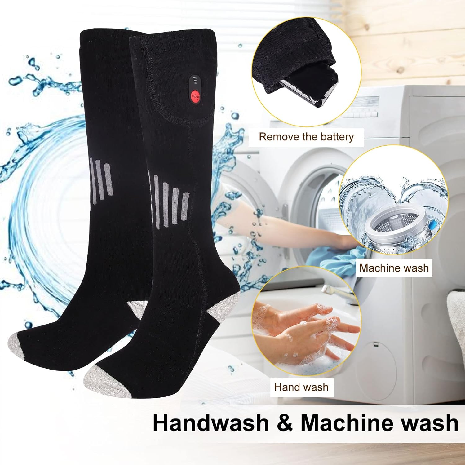 4200mAh Rechargeable Heated Socks for Men Women, Electric Thermal Warming Socks Washable Heating Socks, 3 Heating Settings Winter Foot Warmer for Hunting Skiing Camping Hiking Fishing : Sports & Outdoors