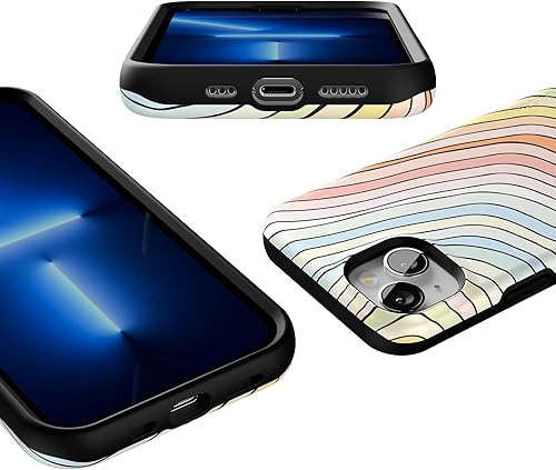 Vista 574 de Casely Funda para iPhone 13 Compatible con MagSafe Color Splash de medianoche Funda retro abstracta Color de medianoche Splash Abstracto