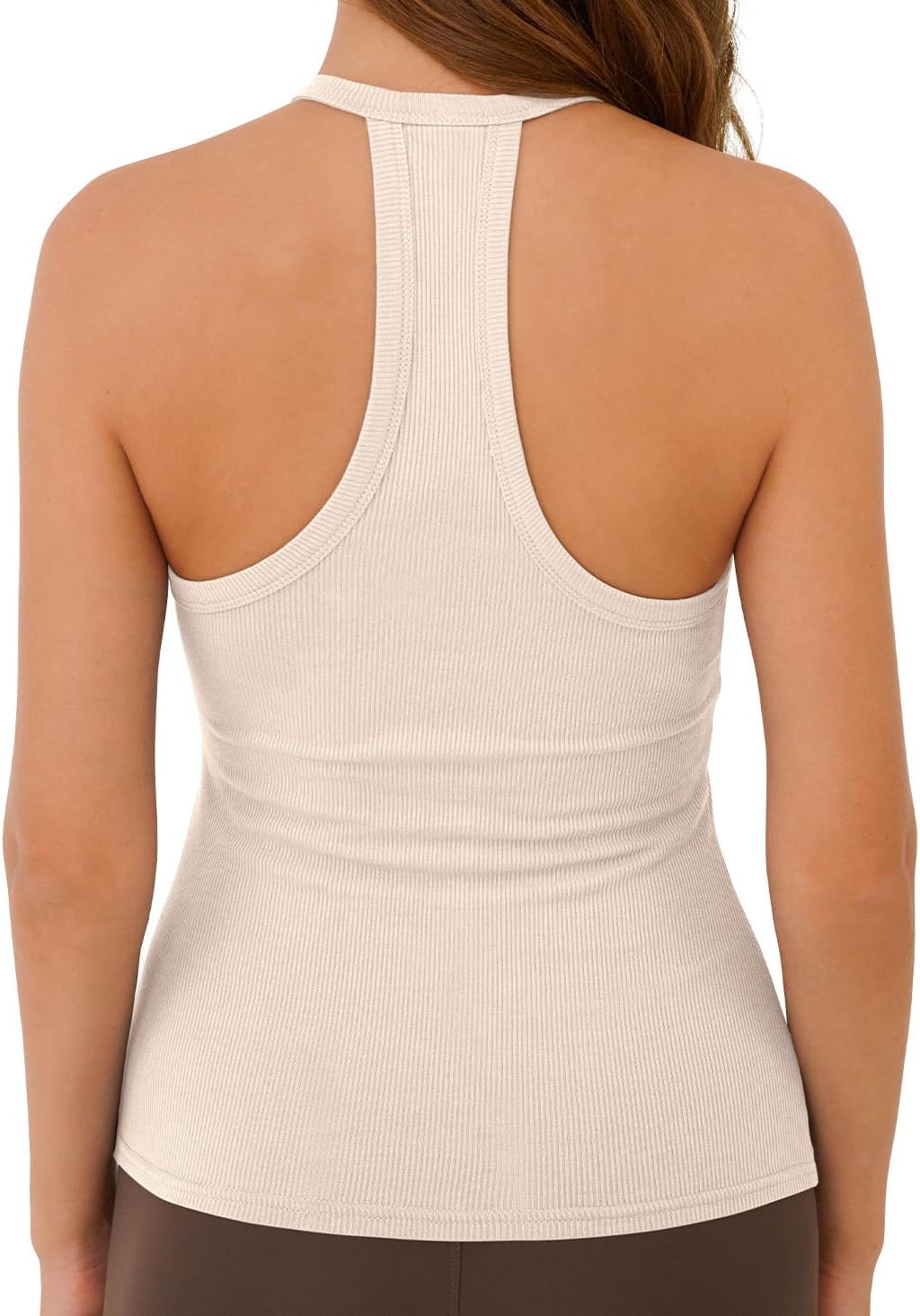 Workout Tops for Women Spaghetti Strap Ribbed Camisole Tops 2026 Basic Slim Fitted V-Neck Racerback Shirts - Image 2