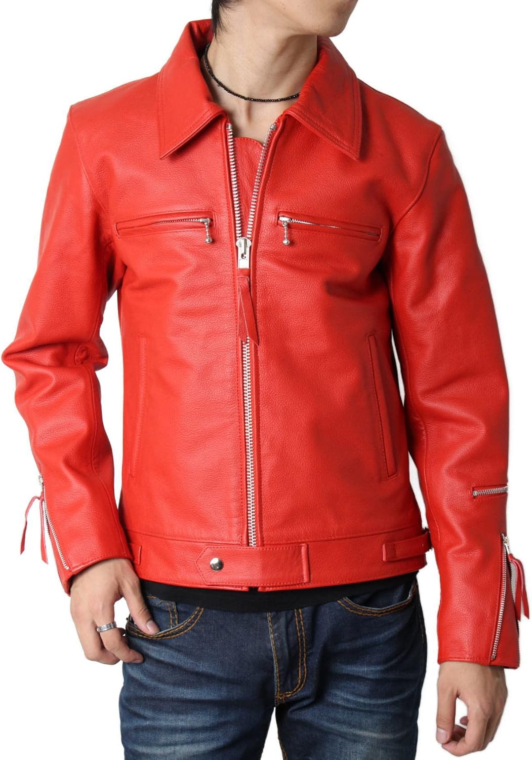 FREEDOM フリーダム レザージャケット　バーガンディ 赤系　牛革　38 FREEDOM フリーダム レザージャケット バーガンディ 赤系 牛革 38 革