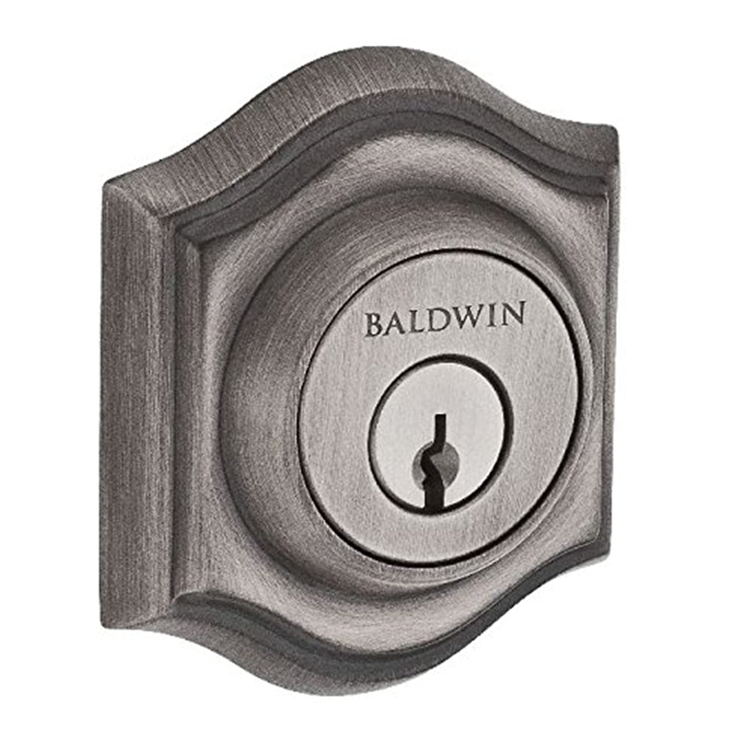 Verrou double cylindre Baldwin DCTAD152 design arche traditionnelle nickel antique mat