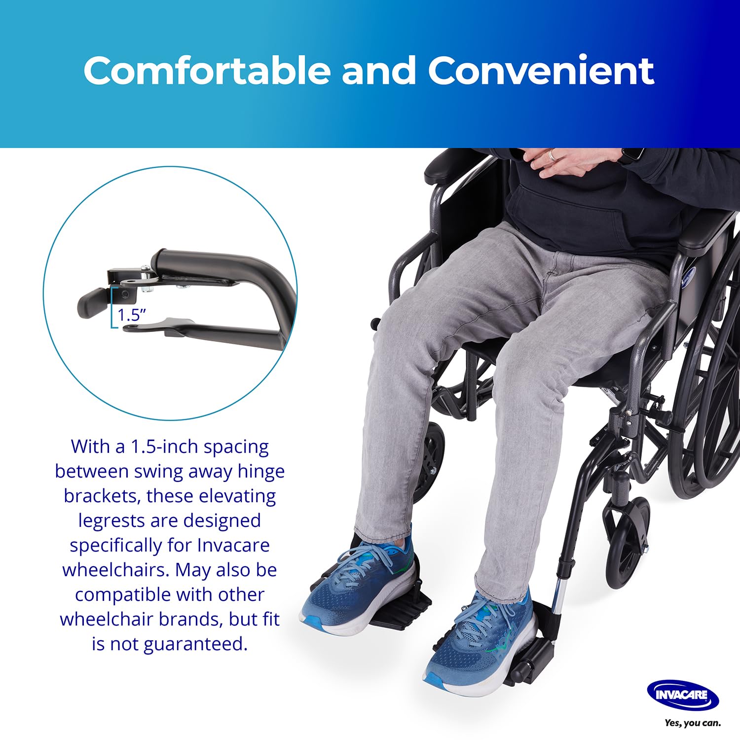 Invacare T93HCP Wheelchair Hemi Footrest with Composite Footplate and Heel Loop for Wheelchair, Pair — Amazon image 3