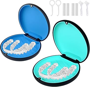 2 Pack Retainer Case Compatible with Invisalign,Aligner Cases