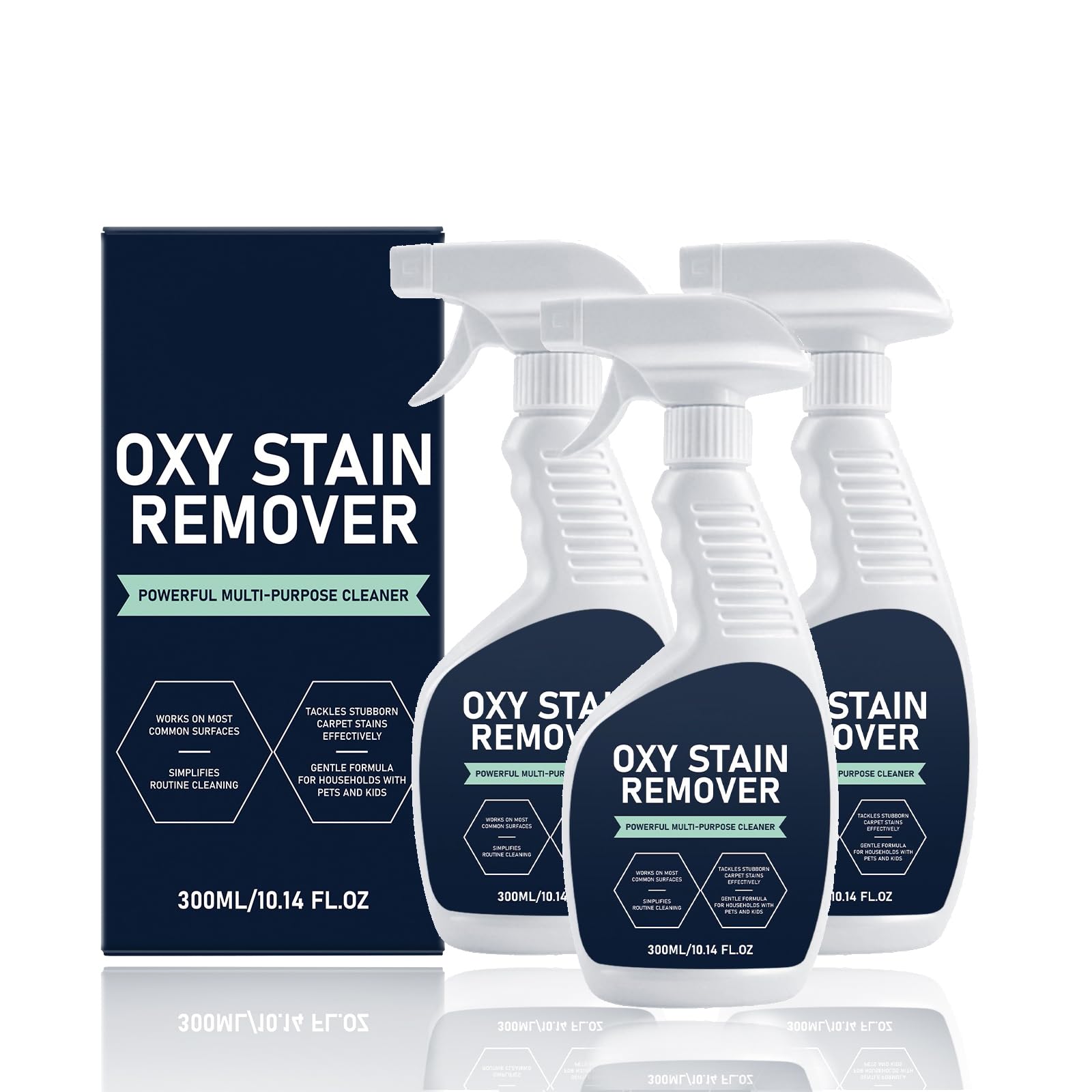 Oxy Stain Remover - Oxygen Powered Carpet Cleaner Spray, Polsterreiniger Auto, Teppichreiniger zur Entfernung selbst Hartnäckiger Flecken und Gerüche, Reiniger für Waschsauger & Teppichreiniger (3PC)