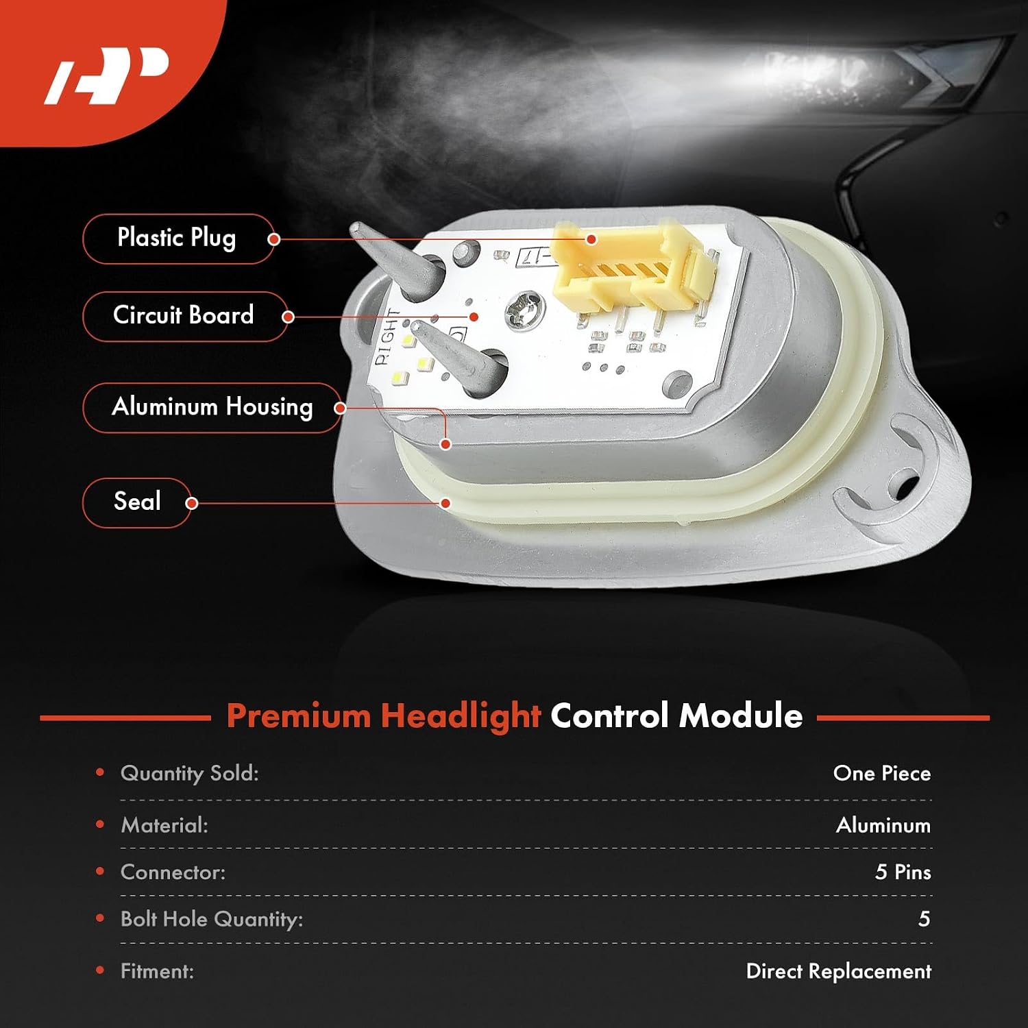 A-Premium Front Right Daytime Running Light Module Compatible with Audi A3, S3, 2017 2018 2019 2020