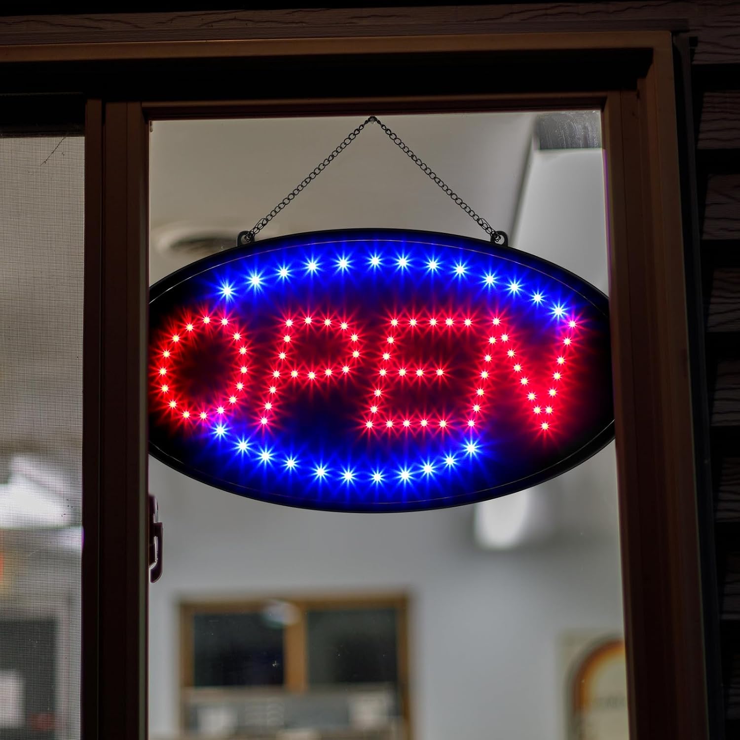 VIHOSE 2 Pack LED Open Sign for Business 19x10 Neon Open Sign Ultra Bright High Visibility Advertisement Board Electric Display 2 Modes Flashing Steady Light for Store Shop Bar Hotel Wall Window
