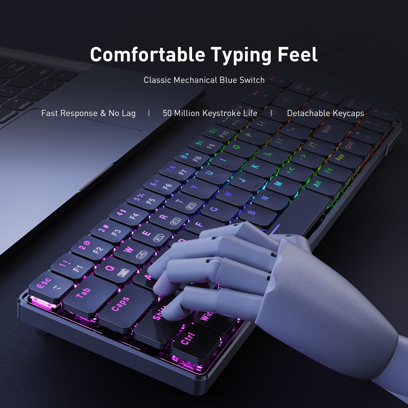 Amazon.in: Buy SIMGAL Wireless RGB Mechanical Keyboard, Bluetooth
