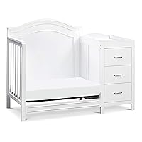 Vista 8 de Cuna DaVinci Charlie, convertible, 4 en 1, con mini cuna y cambiador en color blanco, con certificado Greenguard Gold