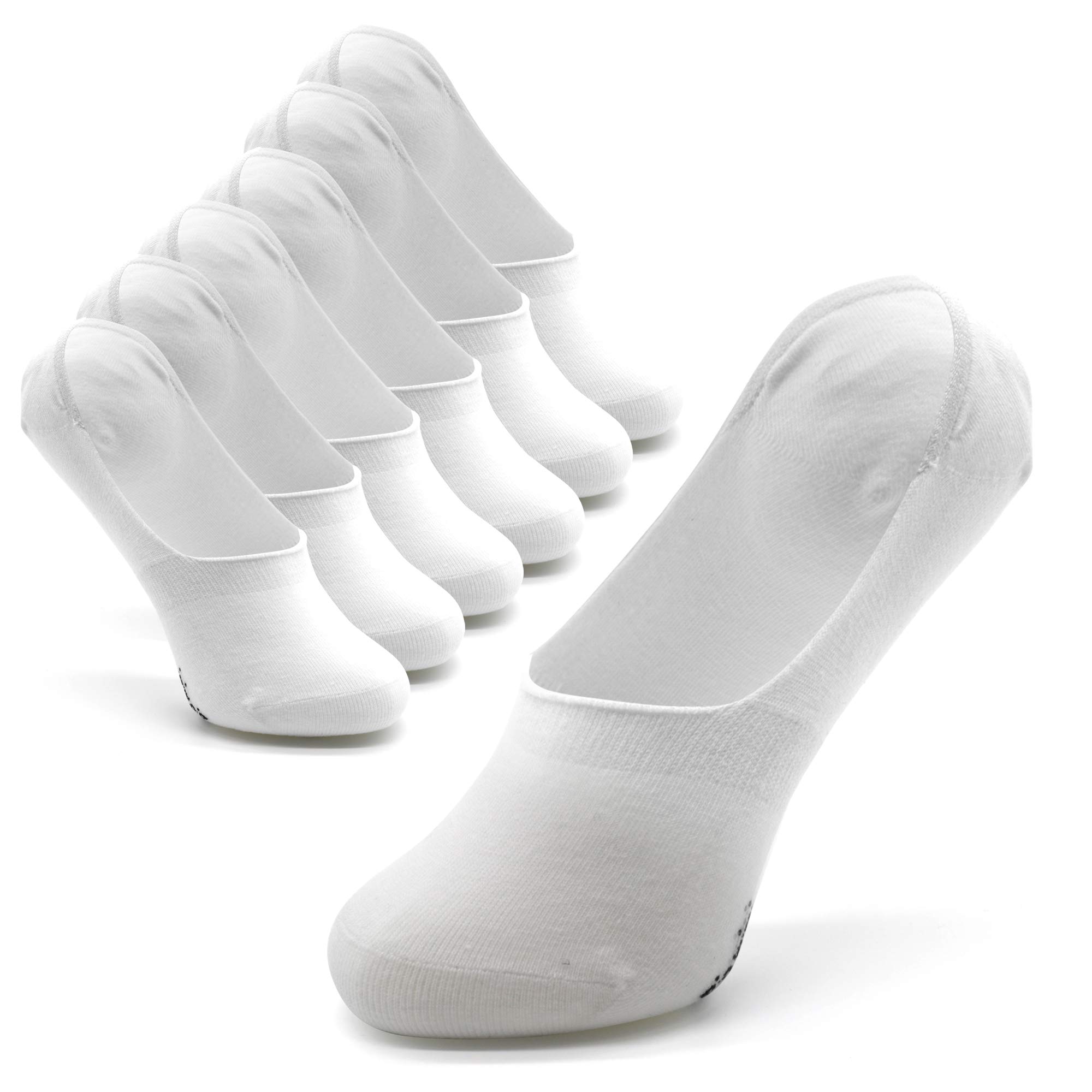 Piarini 6 Paar Unsichtbare Socken - Rutschfeste no show Sneakersocken Damen Herren - Invisible Füßlinge mit Silikon Pad