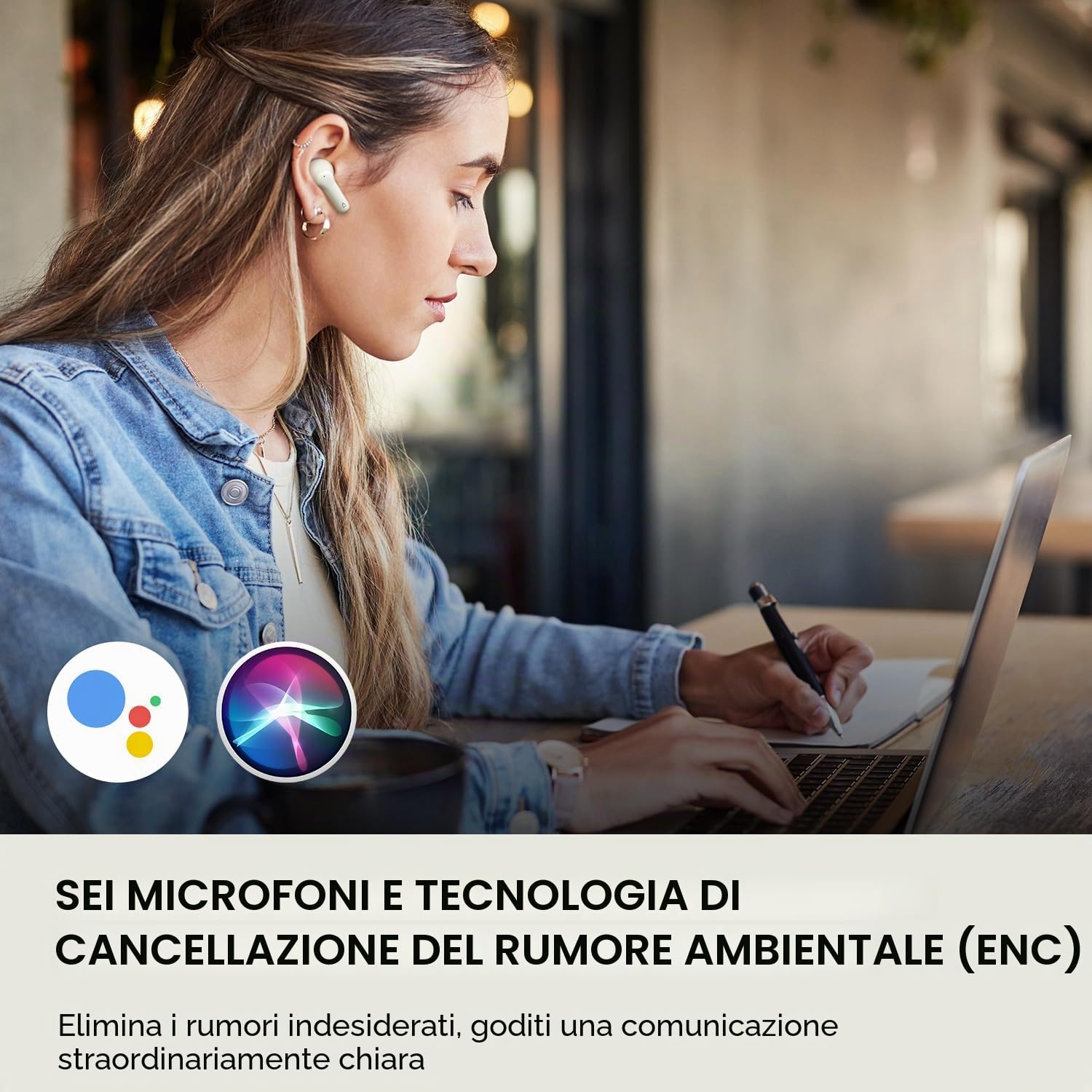 CREATIVE Zen Air Plus Auricolari True Wireless leggeri con Bluetooth LE Audio, Cancellazione Attiva Ibrida del Rumore, Modalità Ambiente, fino a 32 ore di riproduzione totale, 6 microfoni (Blu Scuro)