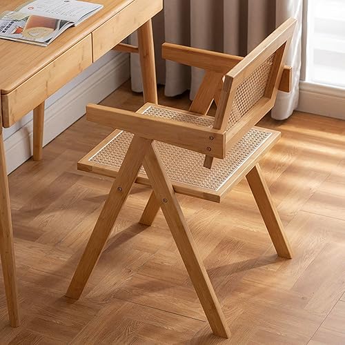 Miniatura 6 de BOTUWASE Juego de 2 sillas de comedor de ratán con cómodos sillones, sillas de ratán al aire libre, estilo rústico retro, modernas sillas de comedor